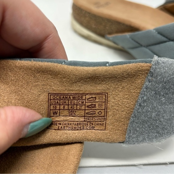 Earth Origins Oceana Blue Gray Slip On Puffy Pillow Textured Sandals Size 10 W - Picture 11 of 11
